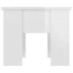 vidaXL Table basse Blanc brillant 79x49x41 cm Bois d'ingénierie