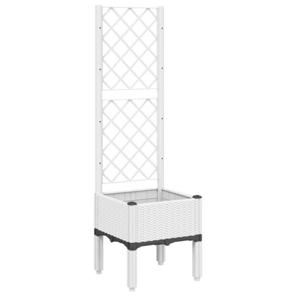 vidaXL Jardinière avec treillis blanc 40x40x142 cm PP