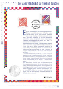 Document philatélique - Europa - 70ème anniversaire du Timbre Europa