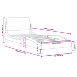 vidaXL Cadre de lit sans matelas marron foncé 90x190 cm tissu