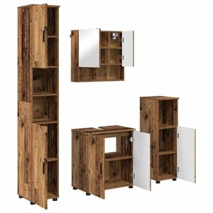 vidaXL Ensemble de mobilier de salle de bain 4 Pièces Bois ancien