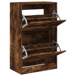 vidaXL Armoire à chaussures chêne fumé 60x34x96 5 cm bois d'ingénierie