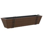 vidaXL Jardinières avec crochets 2 Pièces marron résine tressée