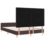 vidaXL Cadre de lit avec tête de lit Marron foncé 160 x 200 cm tissu