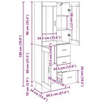 vidaXL Haut Armoire 2 Pièces Chêne artisanal Bois Aggloméré et Verre