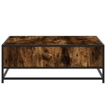 vidaXL Table basse chêne fumé 80x80x30 cm bois d'ingénierie et métal
