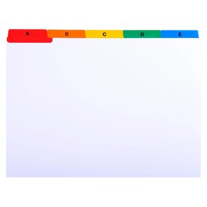 Intercalaires Pour Boite À Fiches Imprimés De A À Z Carte Blanche 160g 25 Compartiments- A5 - Blanc - X 10 - Exacompta