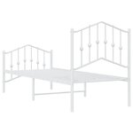 vidaXL Cadre de lit métal avec tête de lit/pied de lit blanc 75x190 cm