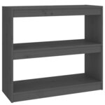 vidaXL Bibliothèque/Séparateur de pièce Gris 80x30x71 5 cm Pin massif