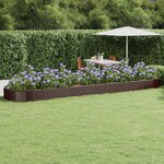 vidaXL Lit surélevé de jardin Acier galvanisé marron