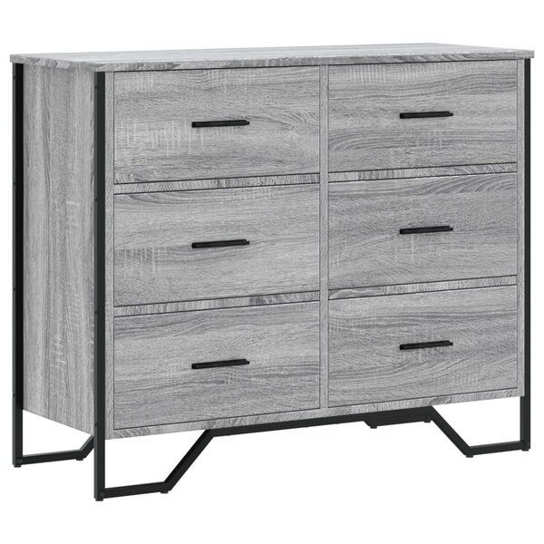 vidaXL Commode sonoma gris 91x35 5x74 5 cm bois d'ingénierie