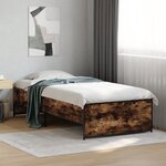 vidaXL Cadre de lit sans matelas chêne fumé 100x200 cm