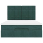 vidaXL Cadre de lit ottoman avec matelas vert foncé 140x190 cm velours