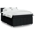 vidaXL Sommier à lattes de lit avec matelas Noir 140x190 cm Tissu