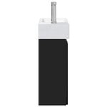 vidaXL Meuble de salle de bain avec robinet Noir 45 5 x 22 5 x 84 cm