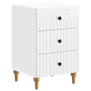 vidaXL Cabinet de chevet avec tiroir Blanc brillant 43 x 41 x 66 5 cm