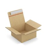 Caisse carton brune simple cannelure montage instantané fermeture adhésive raja 20x20x10 cm (lot de 20)