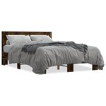 vidaXL Cadre de lit sans matelas chêne fumé 135x190 cm