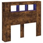 vidaXL Tête de lit à LED chêne fumé 120x18 5x103 5cm bois d'ingénierie