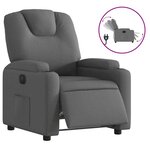 vidaXL Fauteuil inclinable électrique Gris foncé Tissu