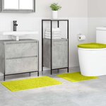 vidaXL Ensemble de tapis de bain antidérapants 3 Pièces Vert PP