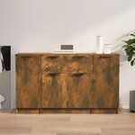 vidaXL Buffets 3 Pièces Chêne fumé Bois d'ingénierie