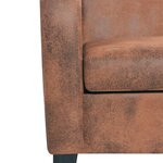 vidaXL Ensemble de canapés 2 Pièces Daim synthétique Marron