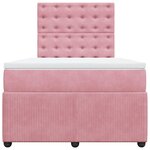 vidaXL Sommier à lattes de lit avec matelas Rose 120x200 cm Velours