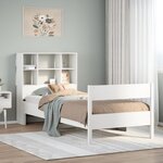 vidaXL Lit bibliothèque sans matelas blanc 90x190cm bois de pin massif