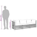 vidaXL Canapé de jardin avec coussins 3 places beige résine tressée