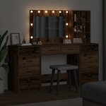 vidaXL Table de Toilette avec tiroir 3 Pièces Marron 40 x 41 x 135 cm