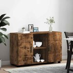 vidaXL Buffet Chêne fumé 88 5 x 30 5 x 55 5 cm Bois d'ingénierie