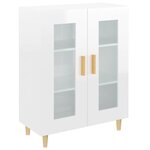 vidaXL Buffet Blanc brillant 69 5x34x90 cm Bois d'ingénierie