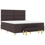vidaXL Lit à Ressort avec Matelas & Banc Marron Foncé 180x200 cm Tissu
