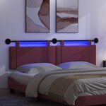 vidaXL Tête de lit suspendue Avec lumière LED Bordeaux Tissu