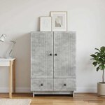 vidaXL Buffet Gris Béton 66 x 34 5 x 95 cm Bois d’ingénierie