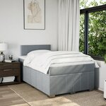 vidaXL Sommier à lattes de lit et matelas gris clair 120x190 cm tissu
