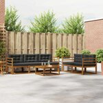 vidaXL Ensemble de canapés d'extérieur 6 Pièces Naturel et Anthracite