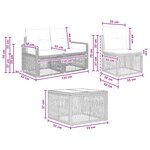 vidaXL Ensemble de canapé de jardin 4 pc Gris polyrotin