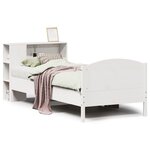 vidaXL Lit bibliothèque sans matelas blanc 75x190cm bois de pin massif
