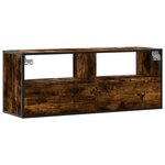 vidaXL Meuble TV chêne fumé 100x31x39 5 cm bois d'ingénierie et métal