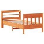 vidaXL Cadre de lit sans matelas cire marron 90x190 cm bois pin massif