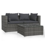 Salon de jardin meuble d'extérieur ensemble de mobilier 3 pièces avec coussins gris résine tressée 02_0015976