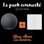 Pack "Alexa allume les lumières" : Echo Dot 5 + Interrupteur wifi lumière PlugnSay Light Switch