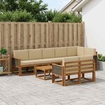 vidaXL Ensemble de canapés d'extérieur 9 Pièces Naturel et Beige