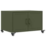 vidaXL Table basse vert olive 68x50x43 5 cm acier laminé à froid