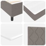 Lit Box Spring vidaXL avec matelas et LED Taupe 140x200 cm en tissu