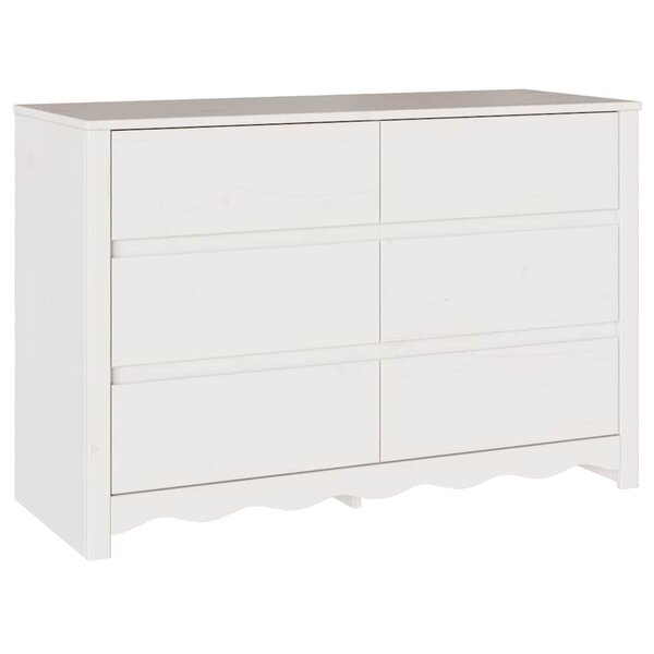 vidaXL Commode Drammen Blanc 111 x 43 x 73 5 cm Bois de pin massif