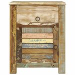 vidaXL Table de coin avec 1 tiroir et 1 porte Bois de récupération