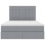 vidaXL Lit avec rangement et matelas Gris clair 140 x 190 cm Polyester